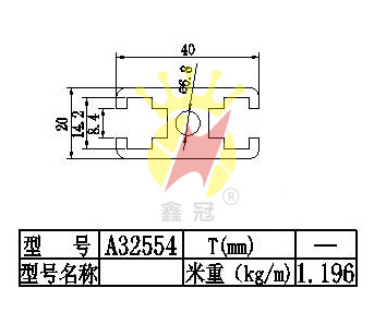 20x40流水線鋁型材A32554